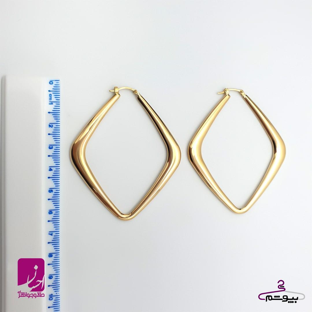 گوشواره طلا لوزی تخت از (تولید کننده)